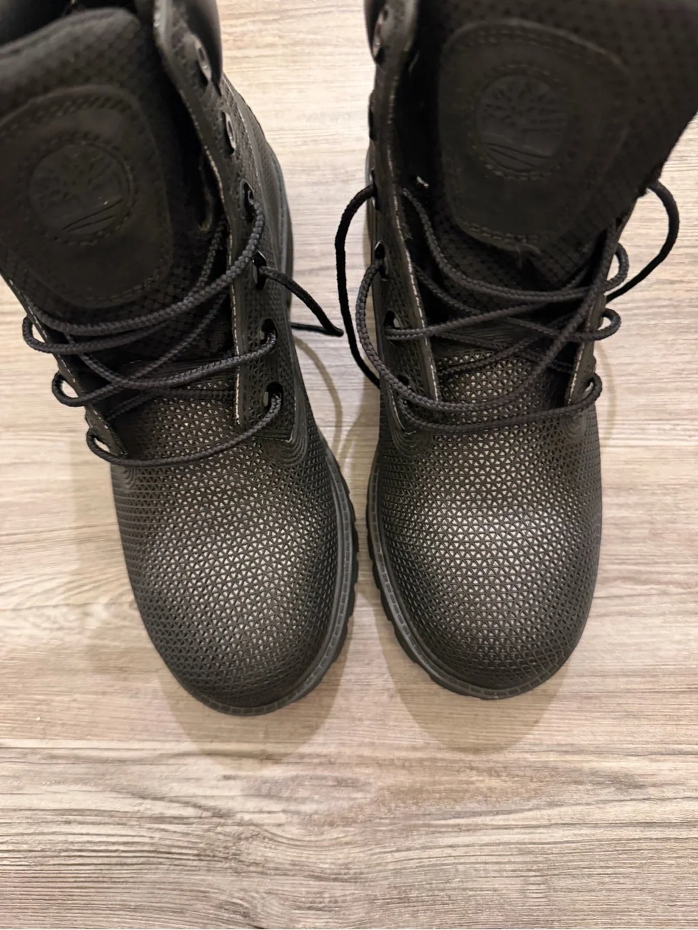 Timberland All-Black Textured Leather Work Boots